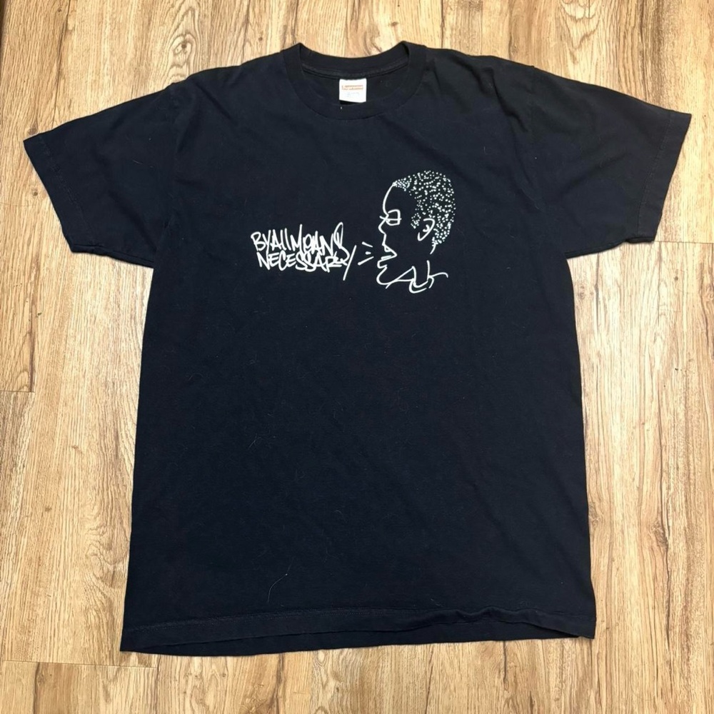 Supreme Black Tee with White Graphic